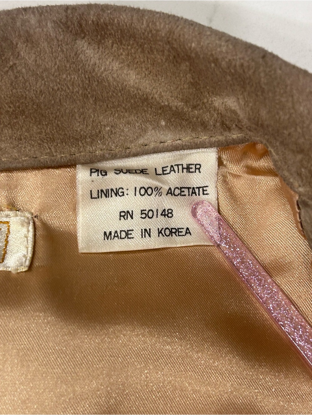 L’Americaine Los Angeles Vintage Tan Pig Suede Leather Fringe Western Jacket - Picture 10 of 14